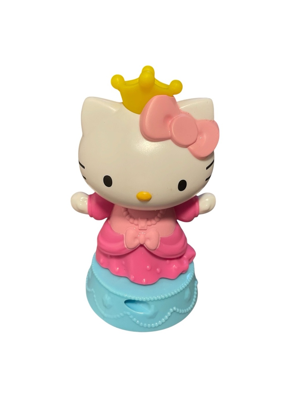 Hello Kitty Princess Happy Meal toy featuring a pink dress and a yellow crown